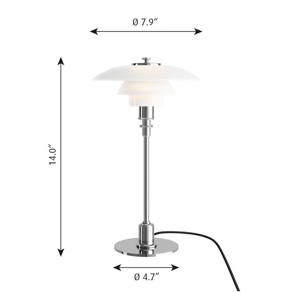 Louis Poulsen PH 2/1 Bordslampa Krom – Visningsmodell