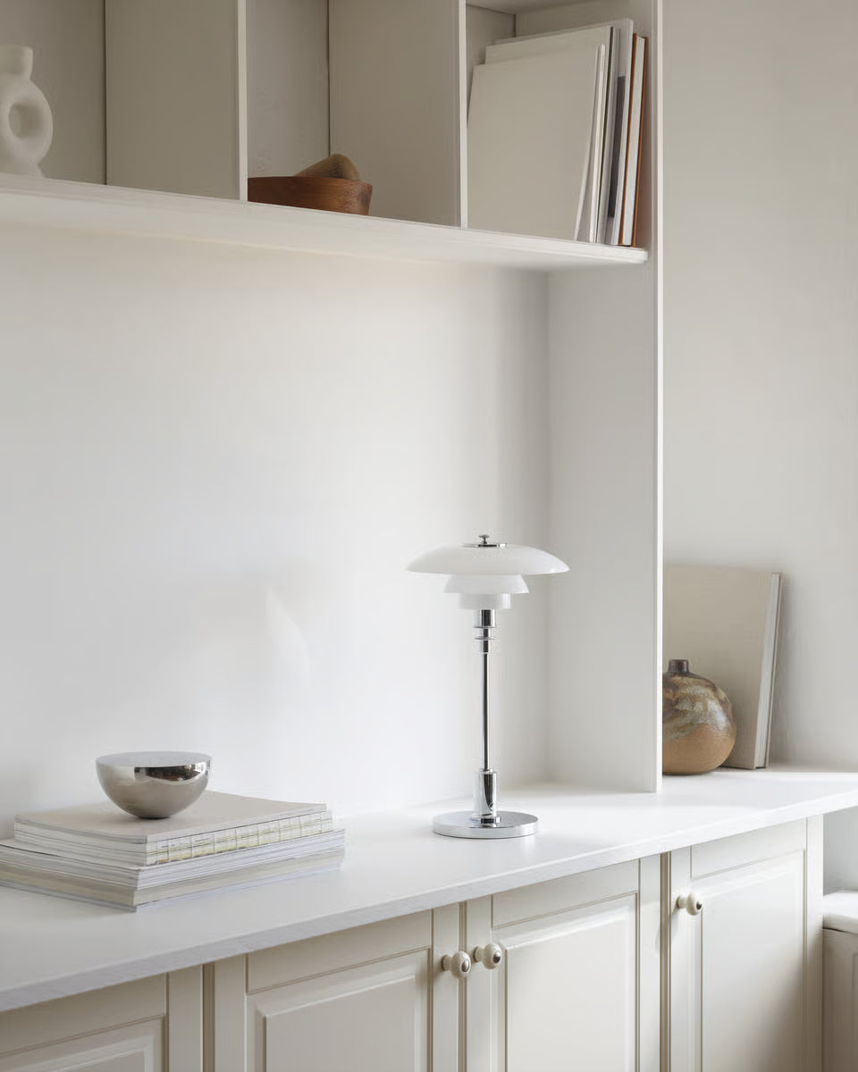 Louis Poulsen PH 2/1 Portable Bordslampa Opalglas / Krom – Visningsmodell