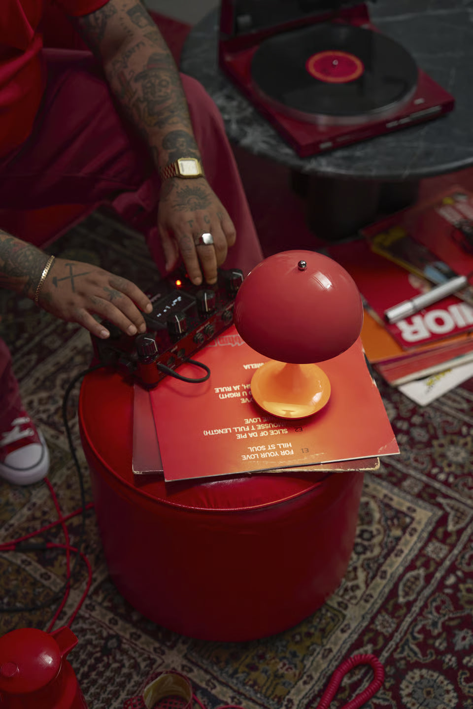 Louis Poulsen Panthella 160 Portable Korallröd – Visningsmodell