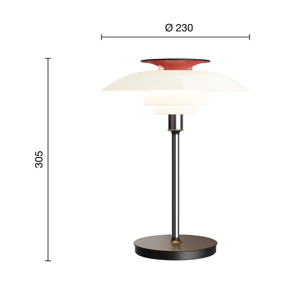 Louis Poulsen PH 80 Portable bordlampe – hvid opal/krom